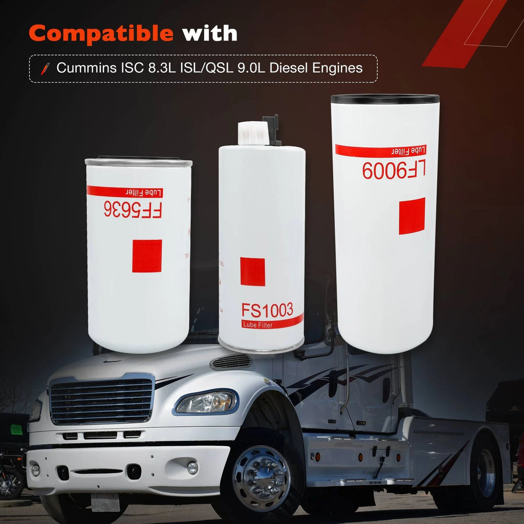 Oil Fuel Filter Water Separator LF9009 FS1003 FF5636 for Cummins ISC 8.3L 9.0L