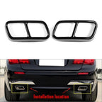 Tail Muffler Exhaust Pipe Cover Trim for BMW 7 Series F01 (2009–2014) Black