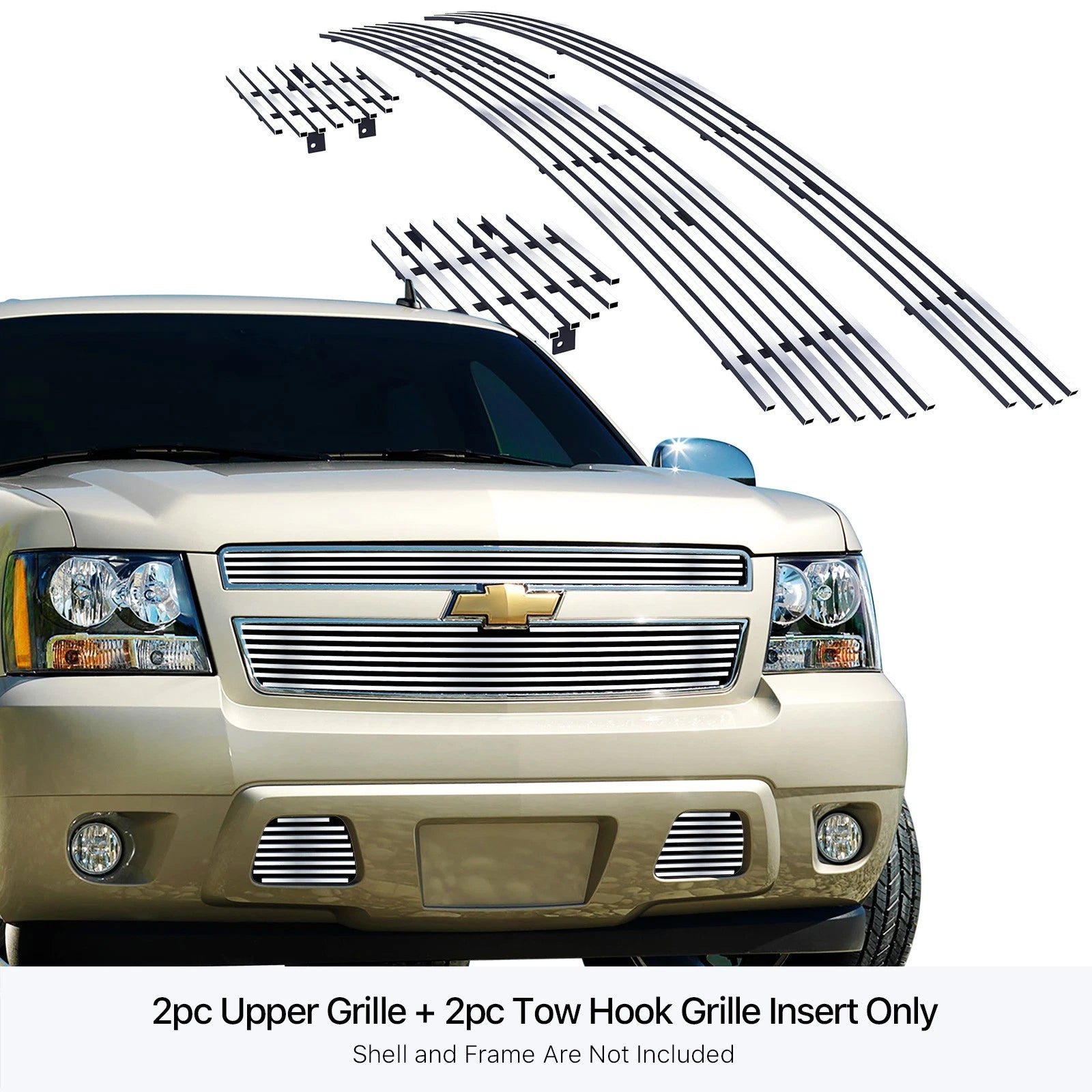 Stainless Chrome Billet Grille Combo for Chevy Avalanche/Suburban (2007-2014)