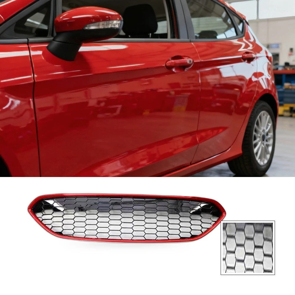 Front Grille Mesh Insert for Ford Fiesta (2013–2016) Red Honeycomb