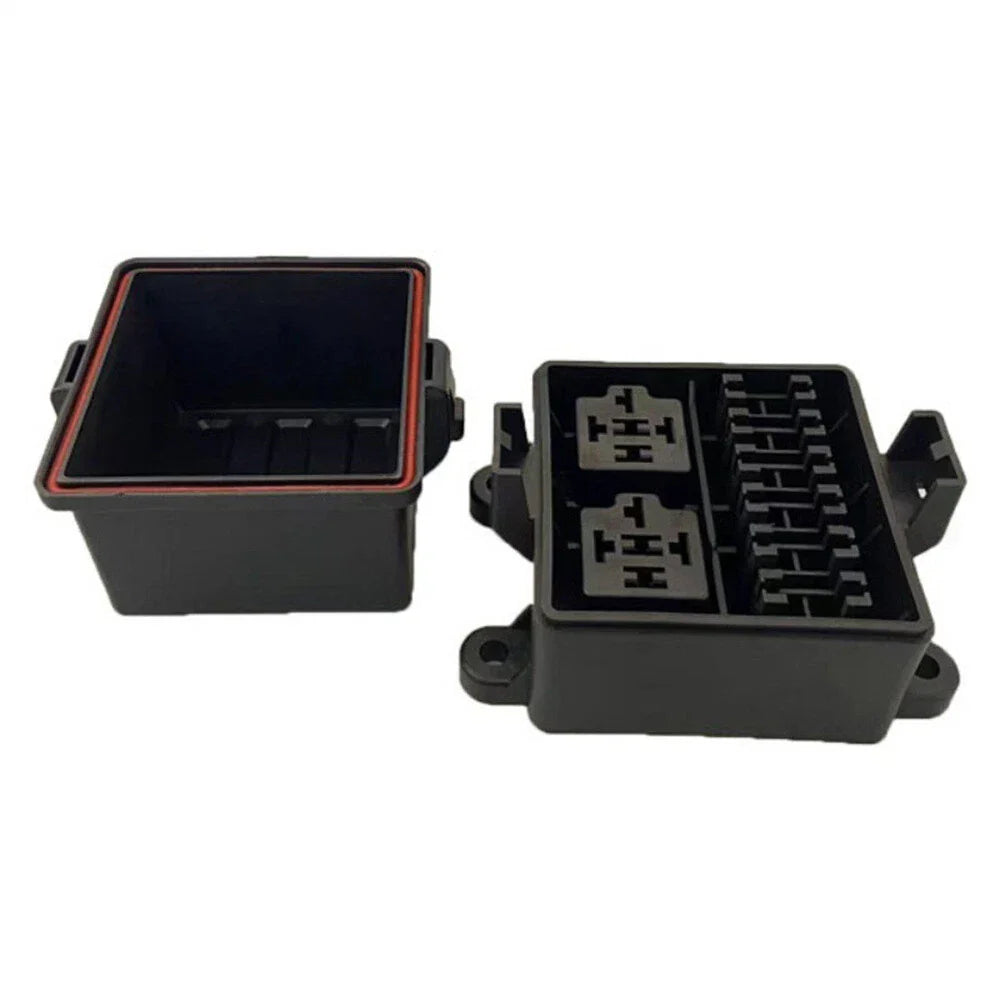 12V 6-Way Fuse Relay Box w/ 5-Pin 40A Relays & Fuses for Car Truck