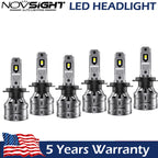 Set of 6 H7 LED Headlights Combo High Low Beam Fog Light Bulbs 9600LM