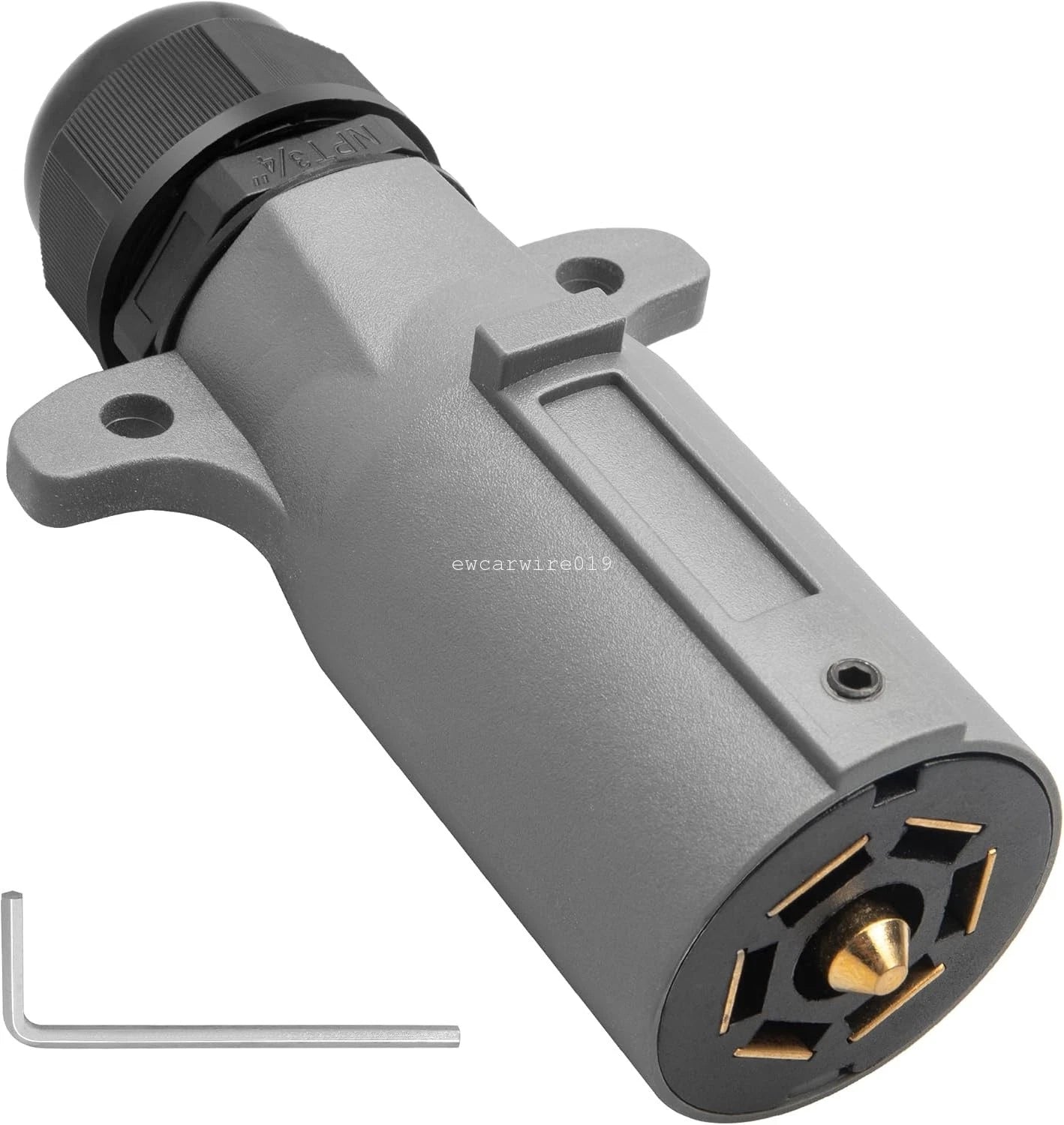 7 Pin Trailer Connector for RV Blade Round Power Plug (Sealed Waterproof)