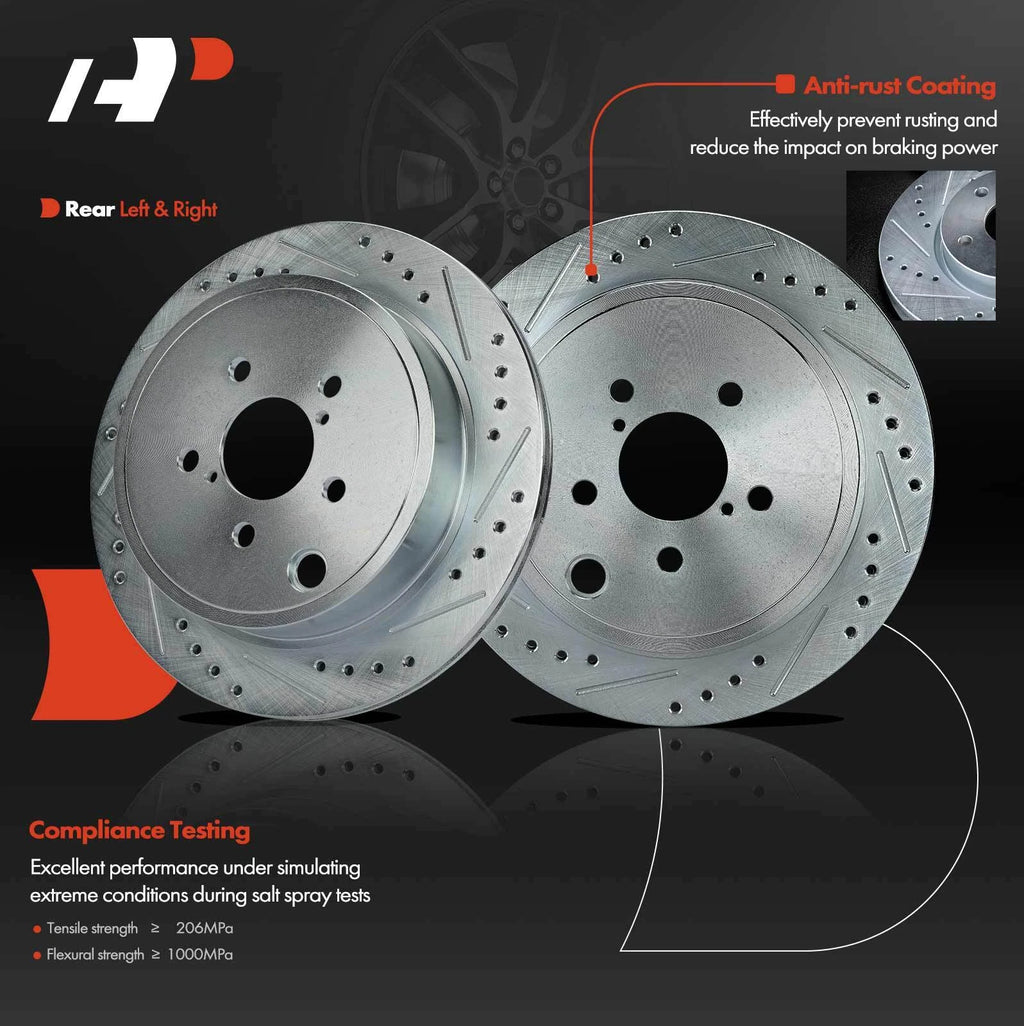 Rear Drilled Brake Rotor for Subaru Outback (2010–2014) Legacy (2010–2014)