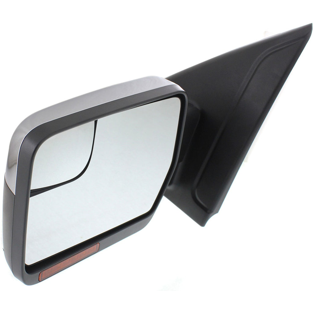 Left Power Heated Mirror for Ford F-150 (2011–2014) with Puddle & Signal Lamp Chrome