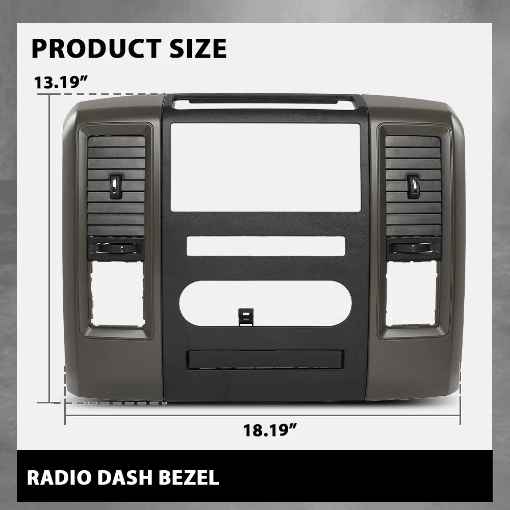 Dash Radio Bezel Climate Trim Panel Vent for Dodge Ram 1500 2500 (2009–2012)