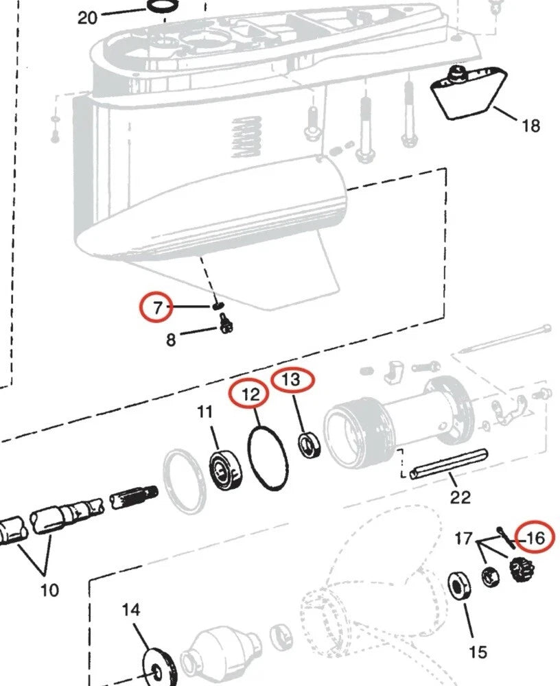 Lower Unit Seal Kit for Volvo (3852865, 3863090)