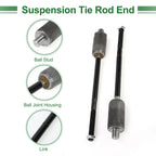 8pcs Front Suspension Kit Inner Outer Tie Rod End Ball Joint for Ford Explorer (2011–2021)
