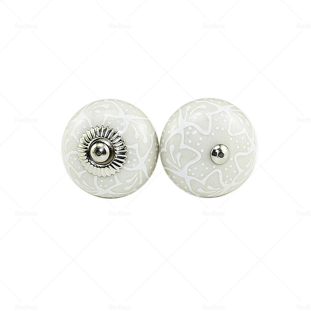 6X Vintage Ceramic Cupboard Door Knobs for Drawer Pulls