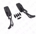 Set of 2 Black Side Rear View Mirrors with 8mm/10mm Adapters Universal