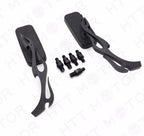 Set of 2 Black Side Rear View Mirrors with 8mm/10mm Adapters Universal