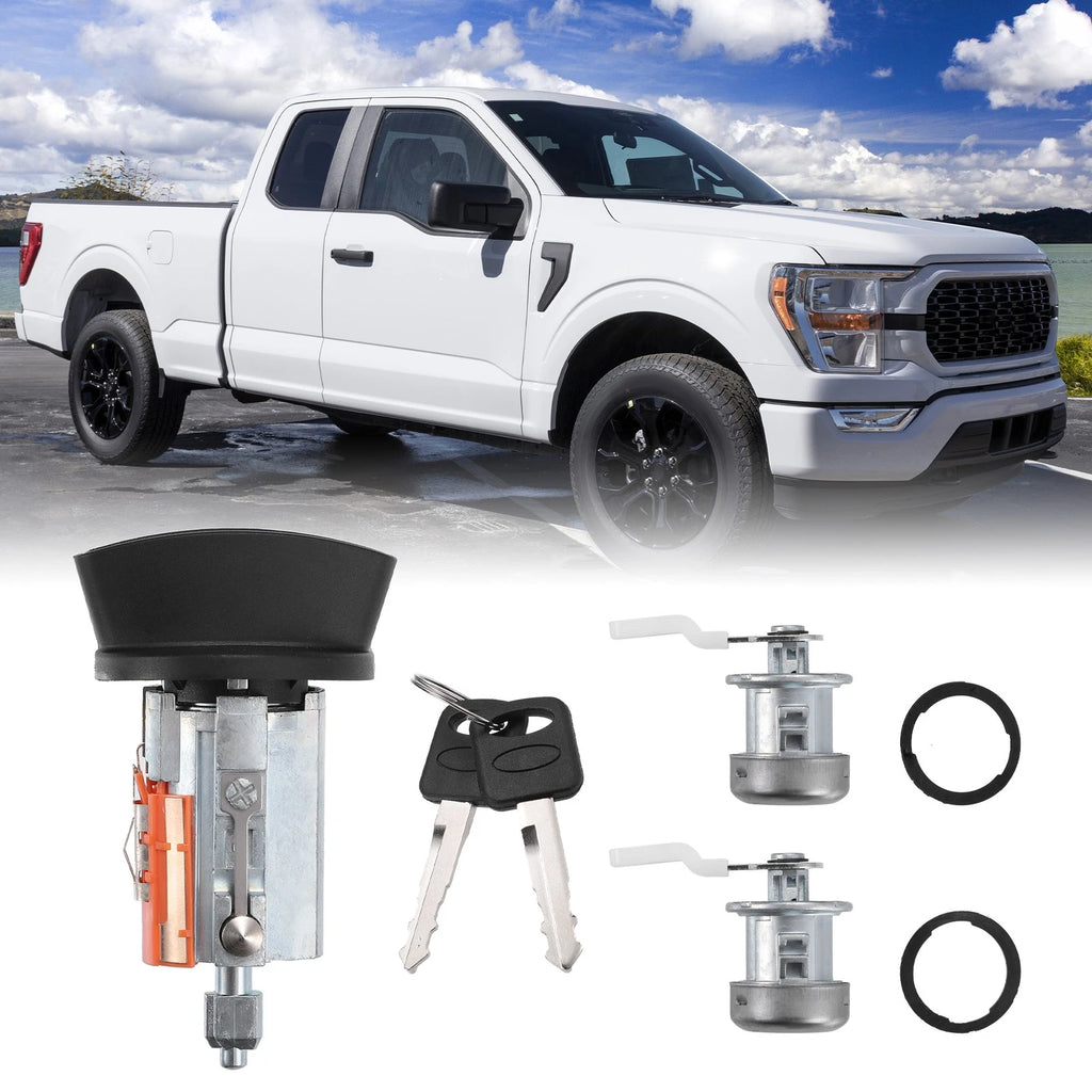 Door Cylinder Ignition Switch Lock Cylinder with Key for Ford F-150 