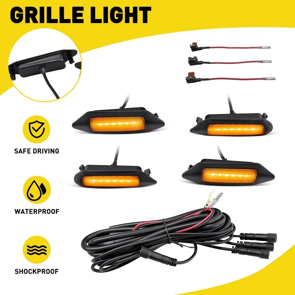 Front Grille Amber LED Lights Kit for Toyota RAV4 (2019–2022)