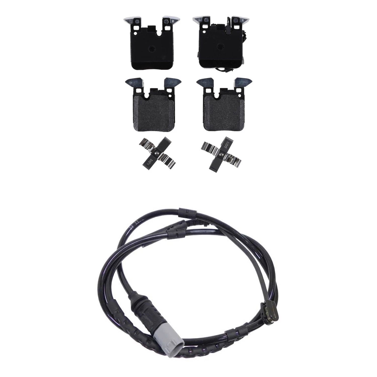 Hella Rear Low-Met Disc Brake Pad w/Sensor for BMW F22 F23 F30 F31 F32 F33 F34 F36 (2012–2020)