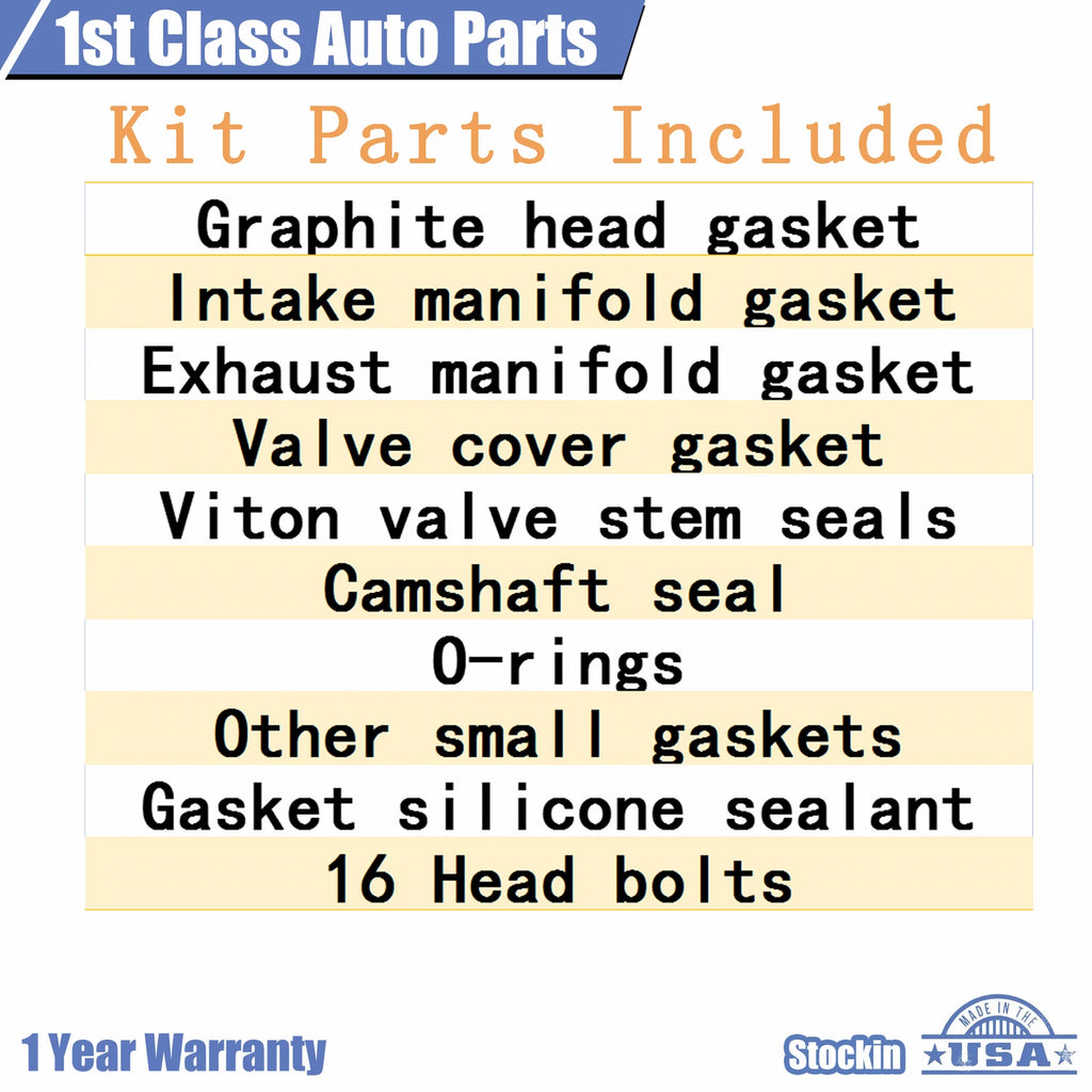 Head Gasket Set w/ Bolts for Chevy Impala Venture Olds Buick Pontiac 3.4L (1996–2005)