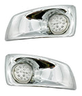 Fog Light Lamp Bezel Kit with Amber LED Clear Lens for Kenworth T660 (2007–2017)