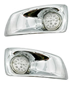 Fog Light Lamp Bezel Kit with Amber LED Clear Lens for Kenworth T660 (2007–2017)