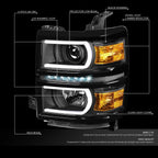 LED DRL U Tube Bar for Silverado Projector Headlight (2014–2015)