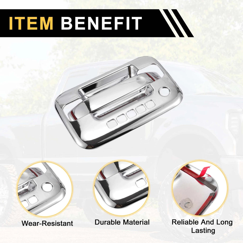 Set of 1 Exterior Door Handle Cover for Ford F-150 (2004–2014) Silver Tone
