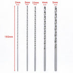 10-Piece Extra Long Drill Bit Set 2mm/3mm/3.5mm/4mm/5mm (150mm Length)