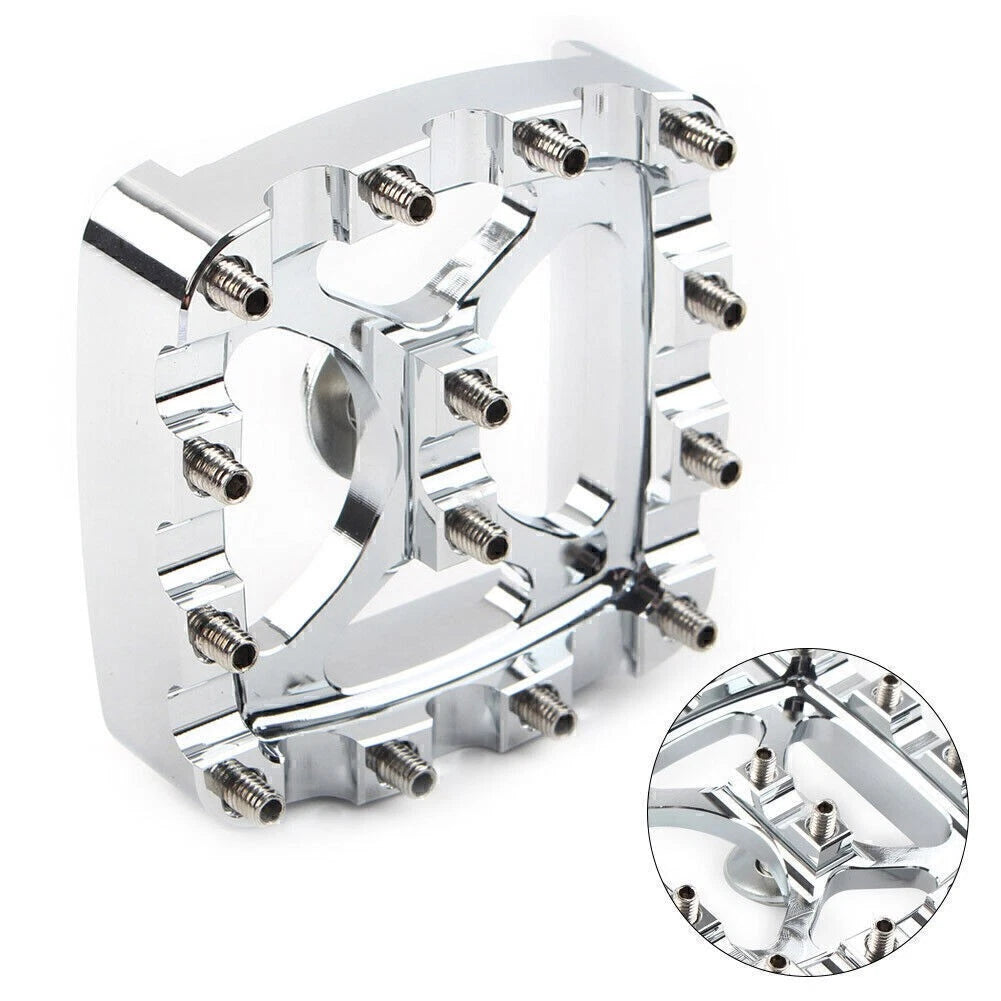 MX Style Brake Pedal Pad Cover for Harley Softail Dyna Sportster Iron 883 (2000–2023) Chrome