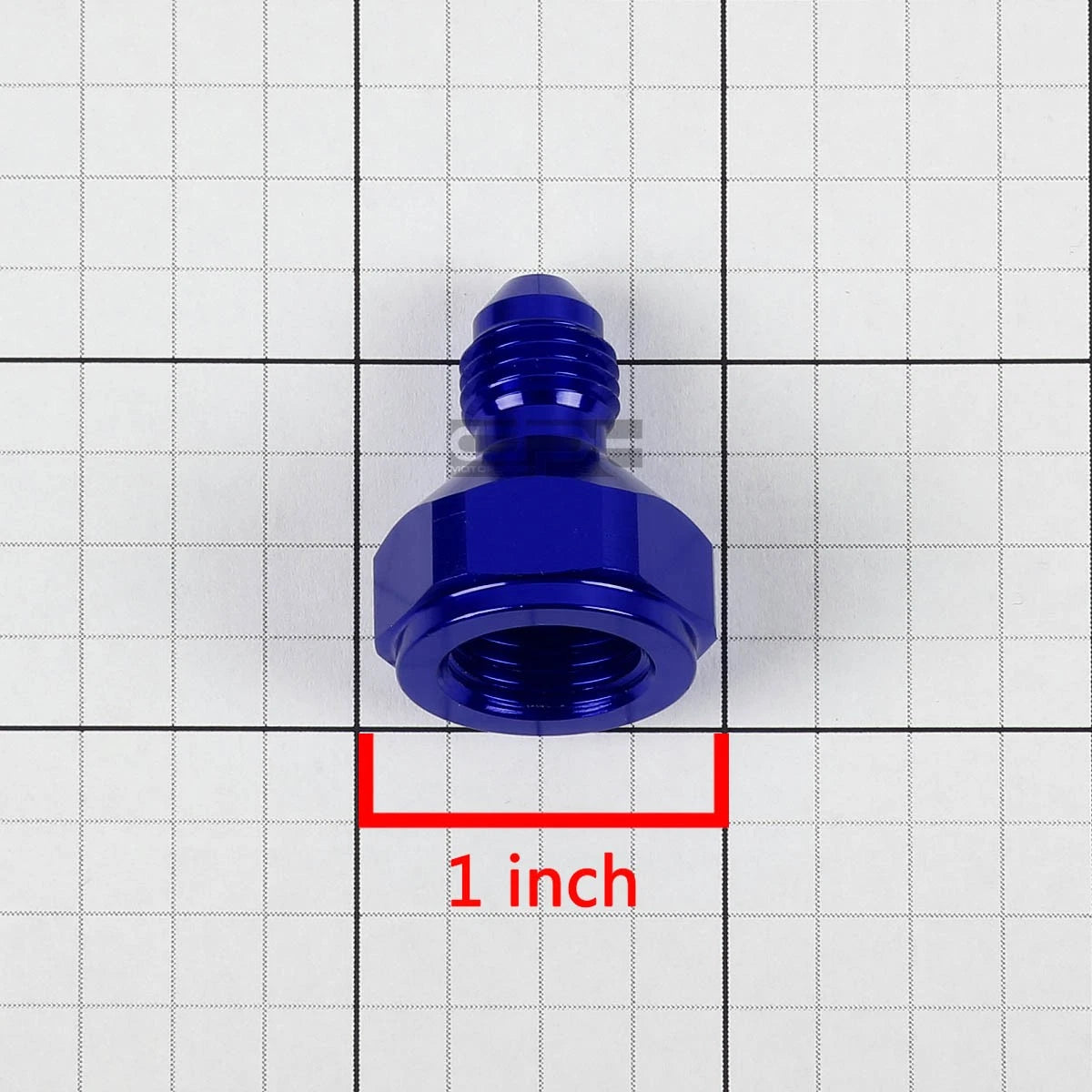 6AN Female Flare to Male 4AN Hose Fitting Adapter - Blue Aluminum Anodized