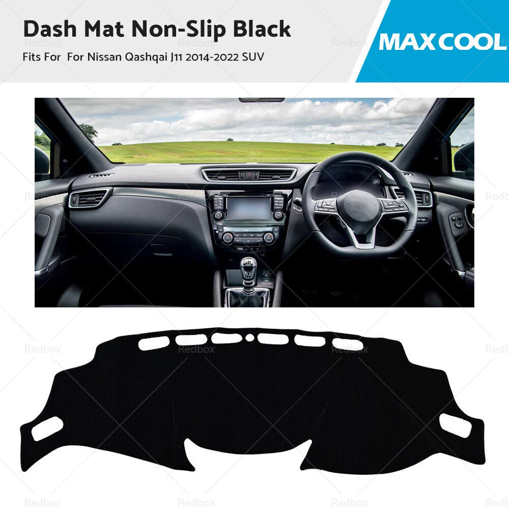 Non-Slip Dash Mat for Nissan Qashqai J11 (2014–2022) Dashboard Cover Black