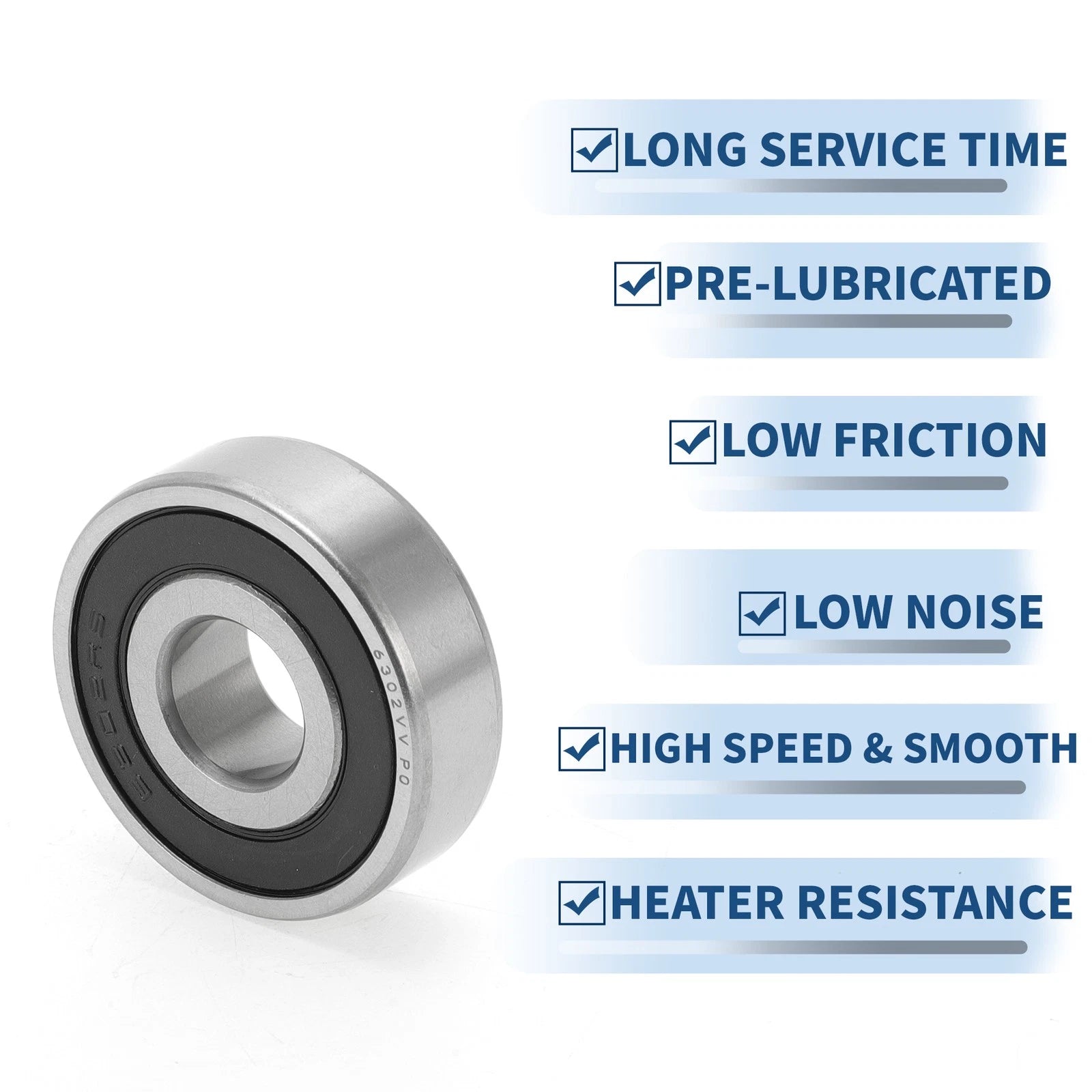 6302VV Deep Groove Ball Bearing for Scooter Skateboard Wheel (P0)