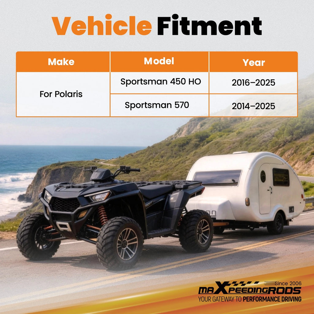 2" Rear Hitch for Polaris Sportsman 450 570 (2014–2025) Black