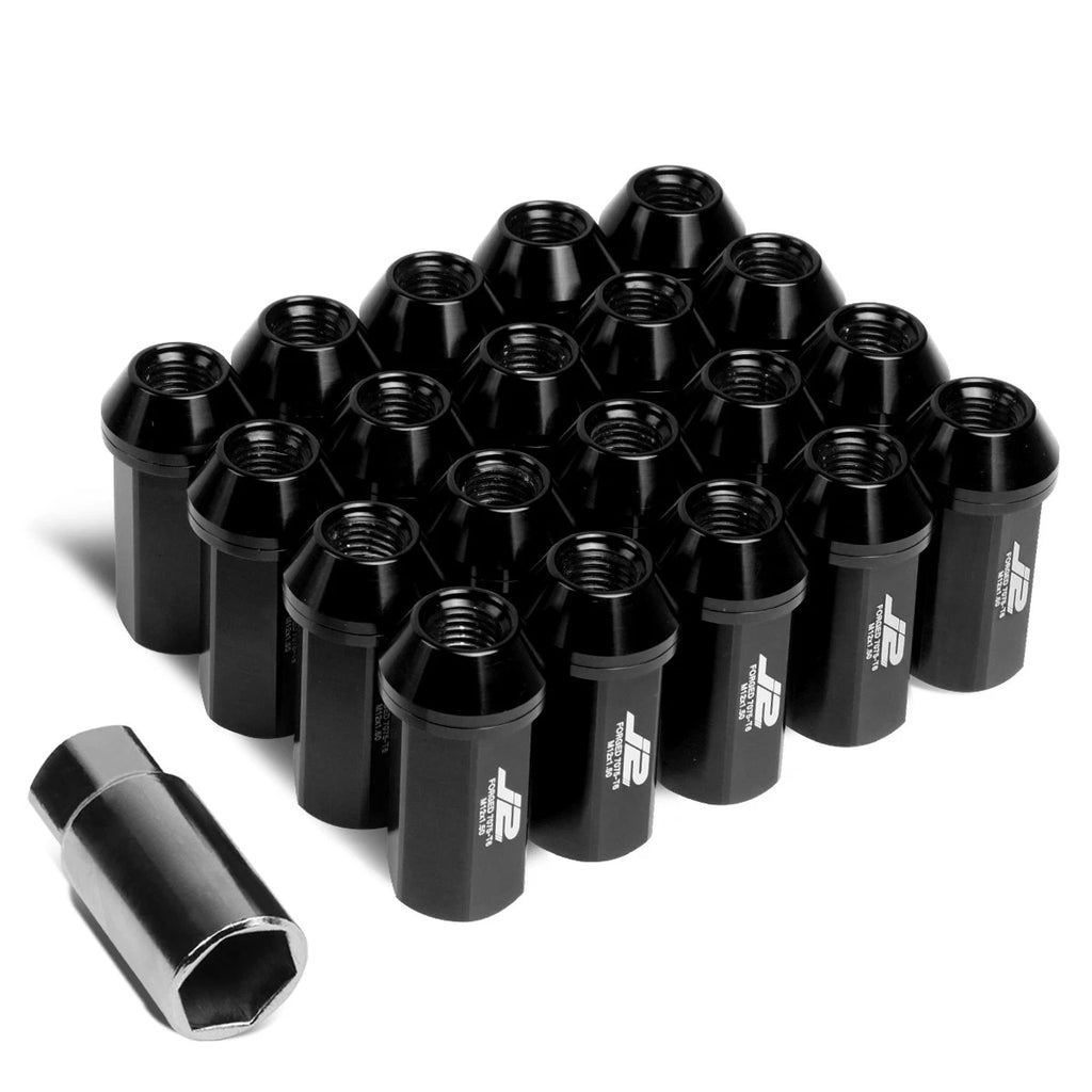 20Pcs Close-End Lug Nut Set M12x1.5 for J2 (7075 Aluminum, Black)