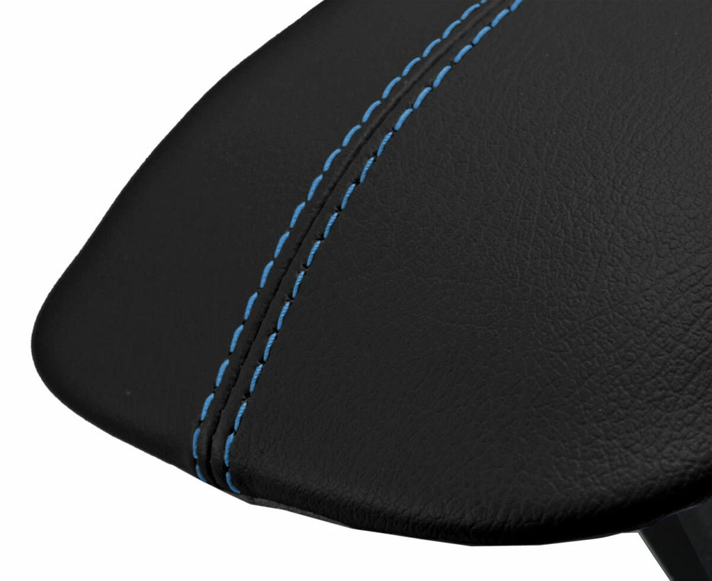 Console Lid Pull Over Cover Leather for Ford Mustang (2015–2020) Blue Stitch