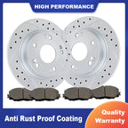Rear Slotted Brake Rotors & Ceramic Pads for Honda Accord (2008–2011)
