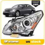 Left Driver Headlight with Bulb for Infiniti G25 G37 (2010–2012)