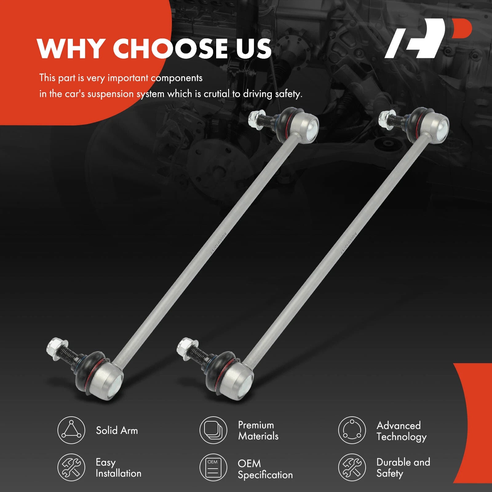 2X Front Sway Bar Links for Honda Fit (2015-2020)