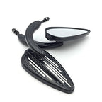 Set of 2 Black Oval Custom Side Mirrors for Harley Softail Dyna Sportster