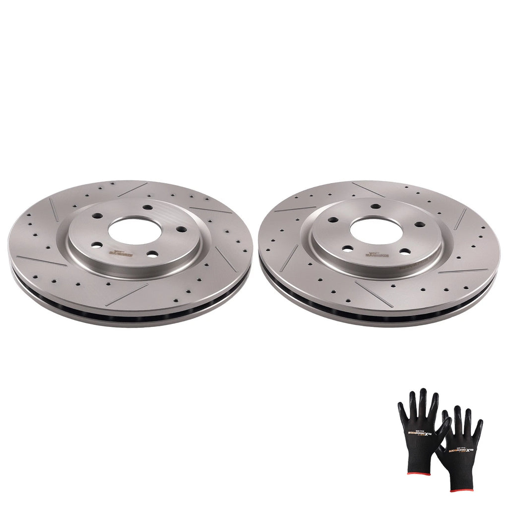 Set of 2 Front Brake Rotors for Chrysler Pacifica (2017–2021) Voyager (2020–2021)