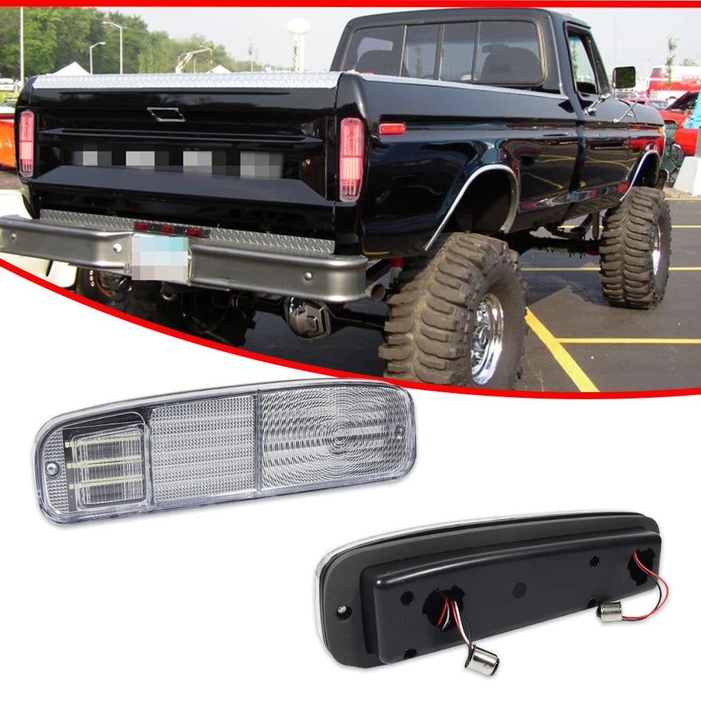 Set of 2 Clear Lens Taillights with LED for Ford F150 F250 F350 Bronco
