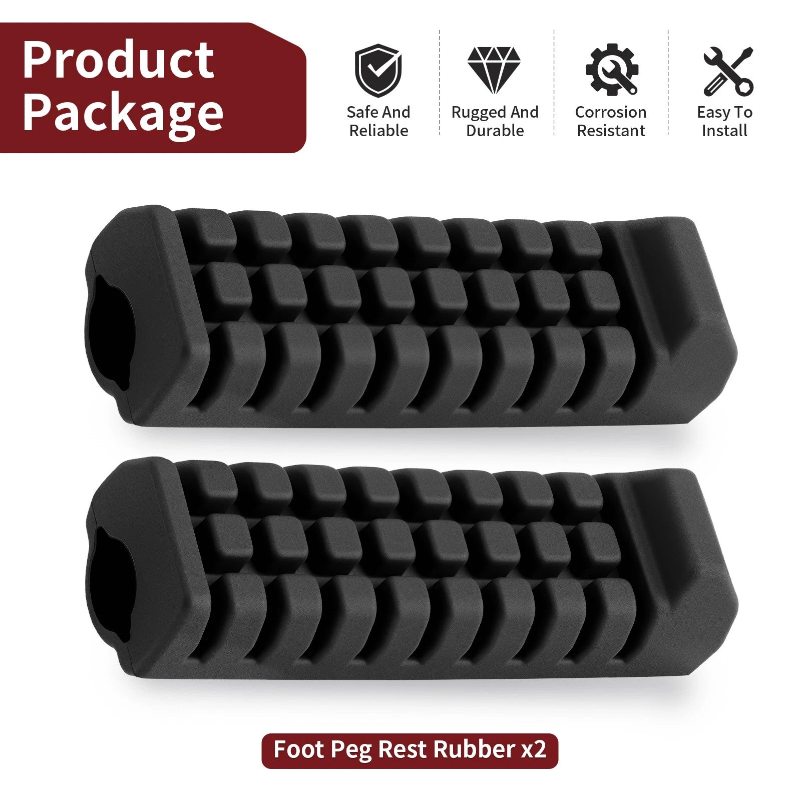 2X Foot Peg Rest Rubber for Suzuki LT80 (1987–2006) 43551-40B00