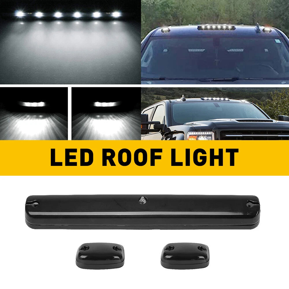 3PC Smoke Cab Roof Running LED Lights for Chevy Silverado GMC Sierra (2002–2007)