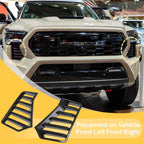 Front Left Right Headlight Trim Bezel for Toyota Tacoma (2024–2026) Carbon Fiber Black