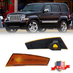 2X Amber Lens Front Bumper Side Marker Lights for Jeep Liberty (2008–2012)