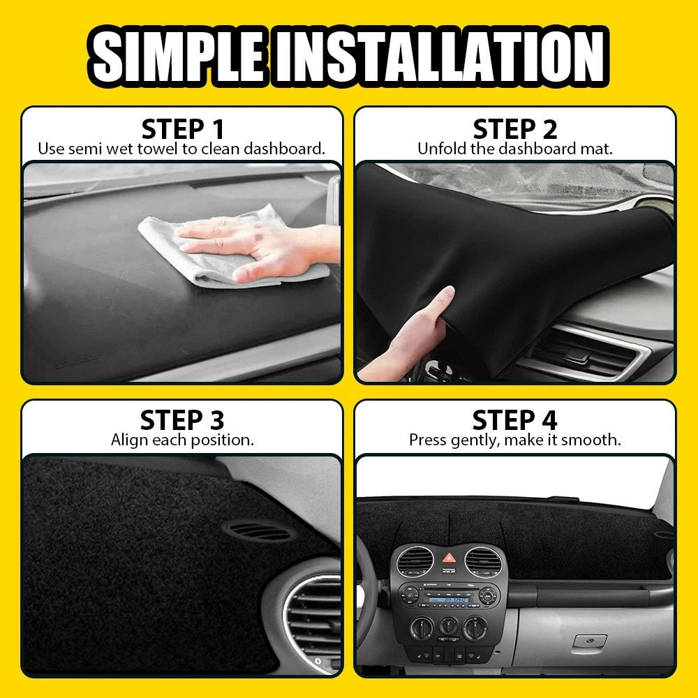 Dash Cover Mat for Volkswagen Beetle (1998–2010) Black Dashboard Carpet