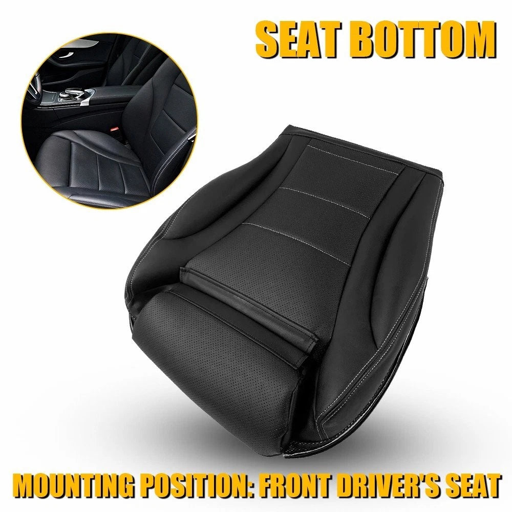 Leather Seat Cover for Mercedes Benz C300 C400 (2015–2021) Black