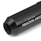 20 PCS Open End M12x1.25 60mm Tall Black Hexagon Lug Nuts + Adapter