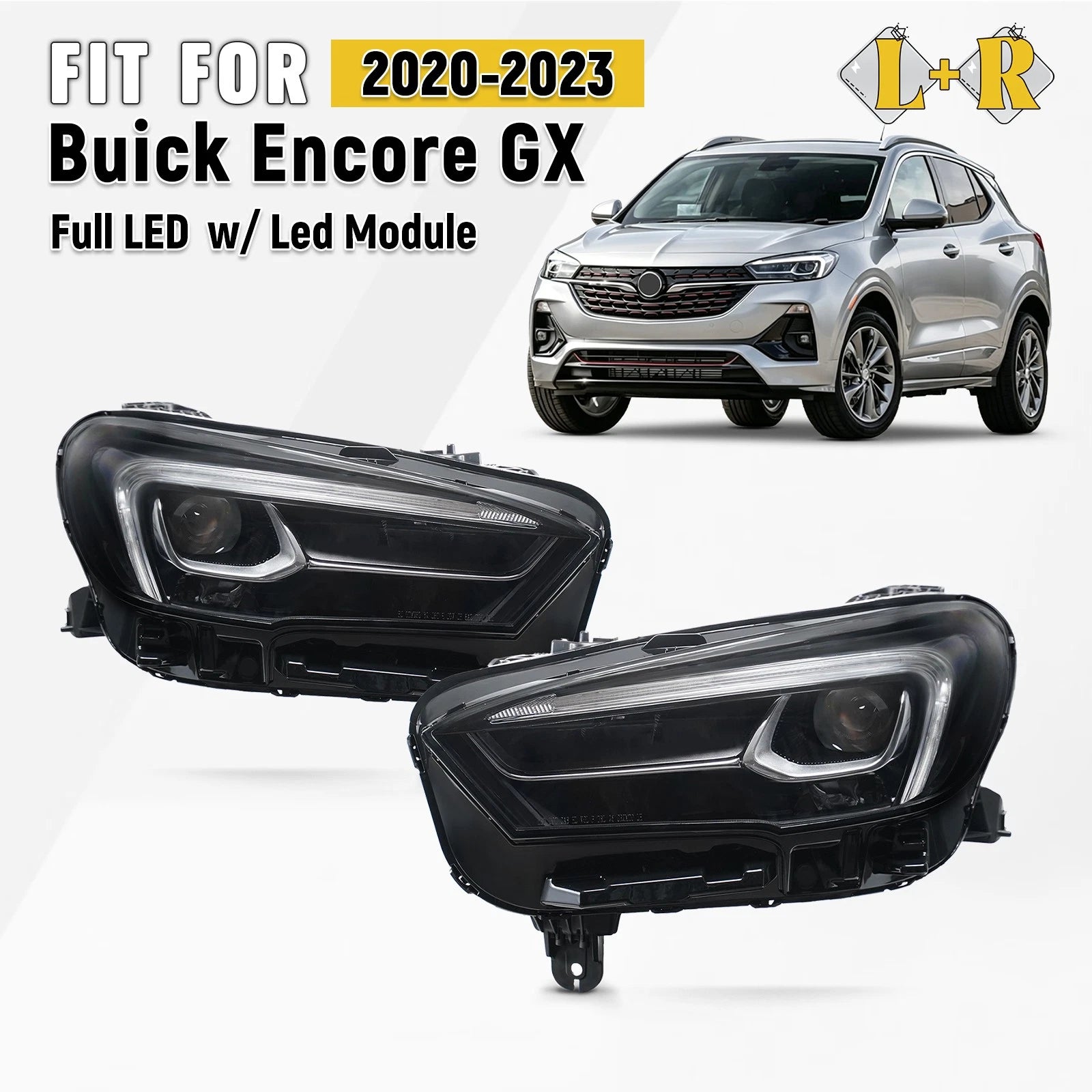 Full LED Headlight Set for Buick Encore GX (2020–2023) Right + Left Pair