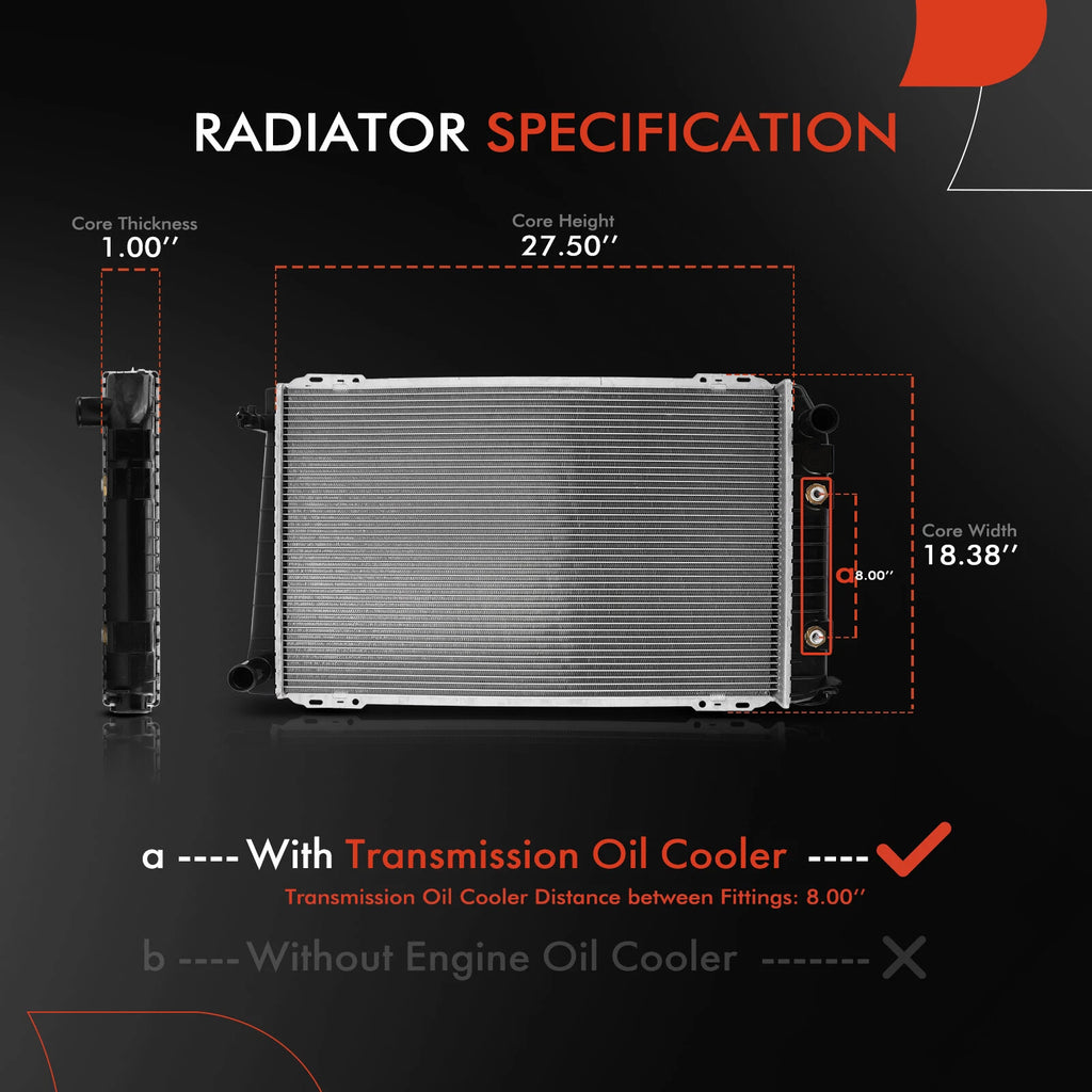 Radiator for Lincoln Town Car (1986–1990) Ford Country Squire (1987–1991)