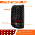 2X Full LED Tail Lights for Dodge Ram Pickup (2009–2017) Tinted