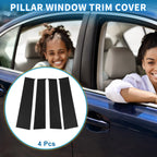 Set of 4 Door Pillar Window Trim for Toyota Tundra (2022–2023) Black