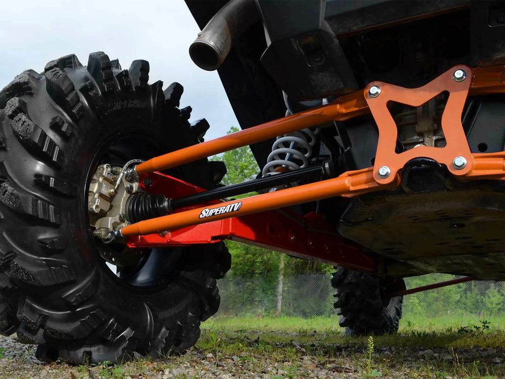 SuperATV Round Tubed Rear Radius Arms for Polaris RZR XP 1000 (2014–2023) - Orange