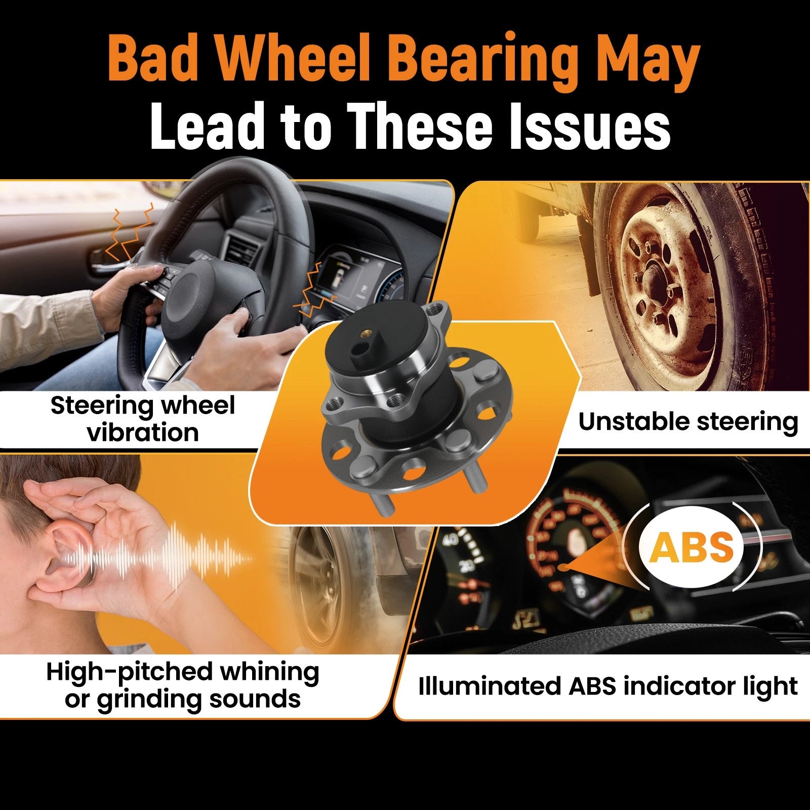 1x Rear Left Right Wheel Hub Assembly for Chrysler 200 (2011–2014) 512332